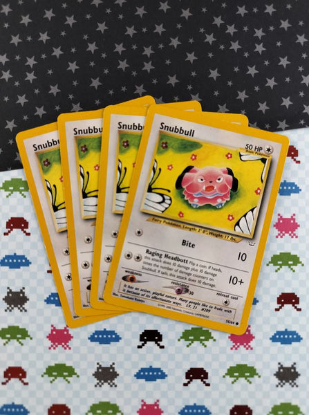 Vintage Common- Set/4 Snubbull Neo Revelation Non-Holo Pokemon Cards 55/64 - LP