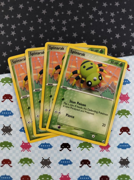 Vintage Common- Set/4 Spinarak Unseen Forces Non-Holo Pokemon Cards 75/115 - LP