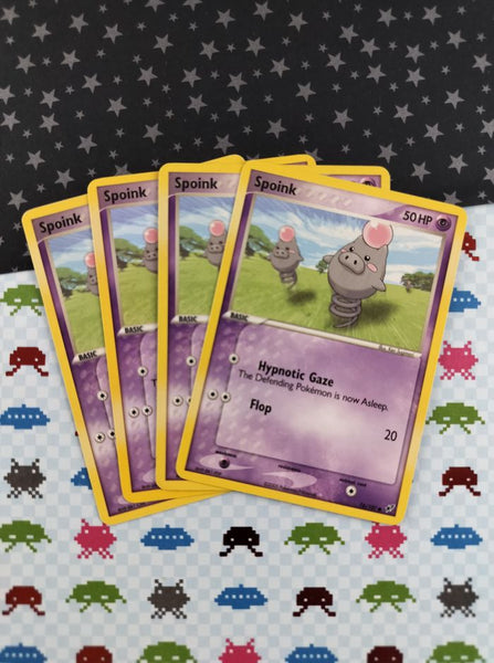 Vintage Common- Set/4 Spoink ex Deoxys Non-Holo Pokemon Cards 76/107 - LP