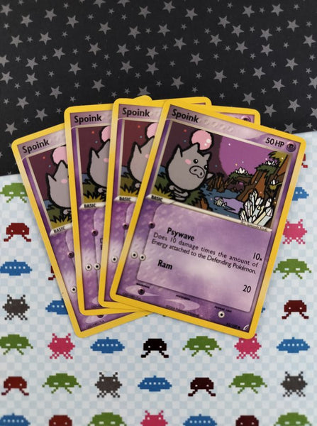 Vintage Common - Set/4 Spoink ex Crystal Guardians Non-Holo Pokemon Cards 62/100 - LP
