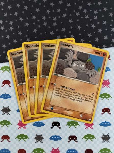 Vintage Common - Set/4 Geodude Legend Maker Non-Holo Pokemon Cards 53/92 - LP