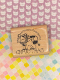 Vintage 1989 D.O.T.S. N121 Udderly Wonderful Christmas Rubber Stamp Block