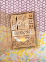 Vintage 1998 Stampin' Up Rubber Stamp Blocks Set/10, "Christmastime"