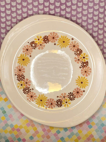 Vintage American Heritage Dinnerware Stetson Pink/Yellow Floral Serving Platter