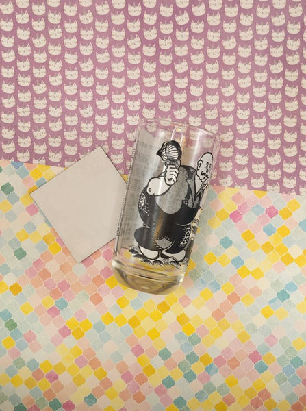 Vintage Hazel Atlas "I Been Wurkkin' On De Railroad" Glass Tumbler, Excellent Shape