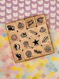 Vintage 1998 PSX "Little Somethings" Miniature Rubber Stamp Block Set