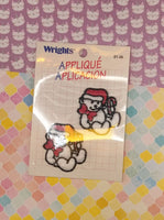 Vintage Wrights Christmas Teddy Bears Appliques Patches SEALED
