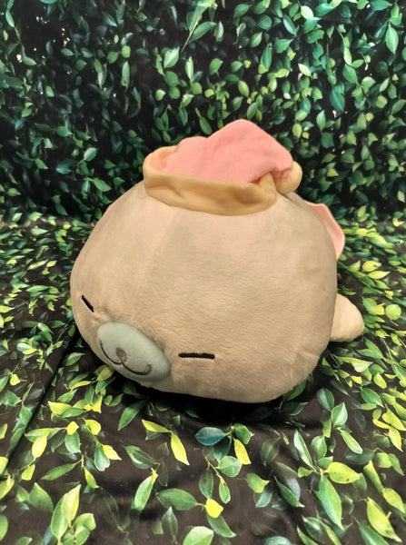 2019 San-X Co. Mamegoma Siro-Goma Sleepy Time White Seal Large 16" Plush NWT