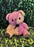 Kumax Yell Bear Purple Pink Black Medium 10" Plush NWT