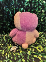 Kumax Yell Bear Purple Pink Black Medium 10" Plush NWT