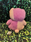 Kumax Yell Bear Purple Pink Black Medium 10" Plush NWT