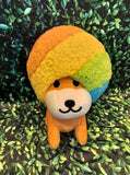2019 San-X Co. Afro Ken Rainbow Puppy Dog Large 16" Plush NWT