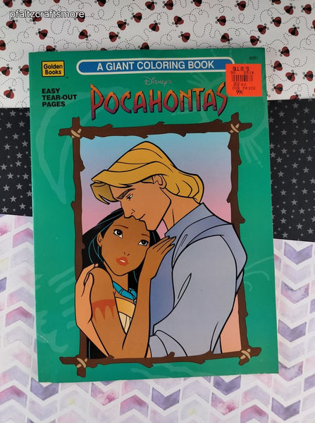 Vintage 1995 Golden Books Disney's Pocahontas GIant Coloring Activity Book, Clean & Unused