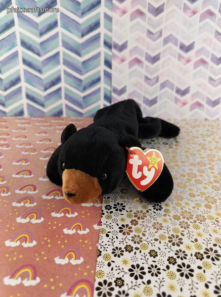 Vintage TY Beanie Baby - Blackie, Black Bear - July 15, 1994