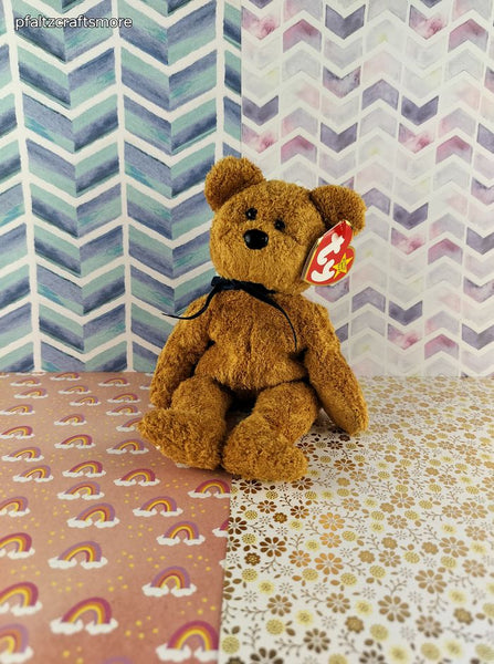 Vintage TY Beanie Baby - Fuzz, Bear - July 23, 1998