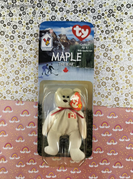 Vintage 1999 TY Ronald McDonald House Charities Maple the Bear Teenie Beanie Baby NEW