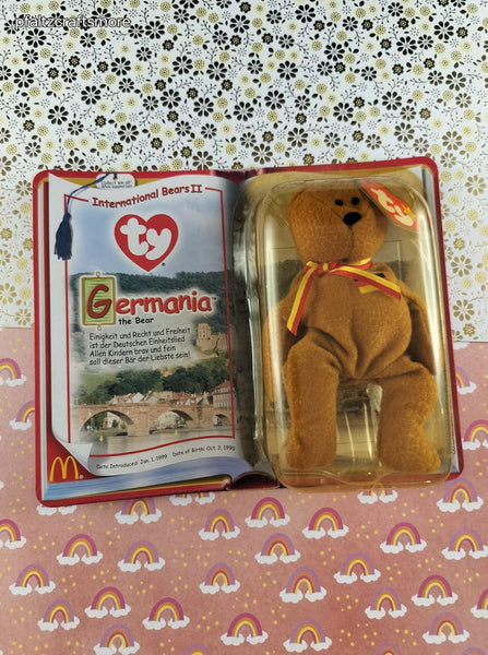 Vintage 2000 TY International Bears II Germania the Bear Teenie Beanie Baby NEW