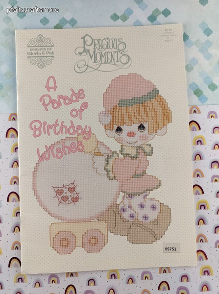 Vintage 1989 1st Printing Designs by Gloria & Pat A Parade of Birthday Wishes PM-21 Softcover Booklet