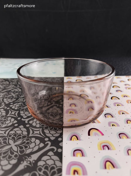 Vintage Anchor Hocking 2 Cup 472 mL 4.5" Cranberry Clear Glass Bowl *No Lid*