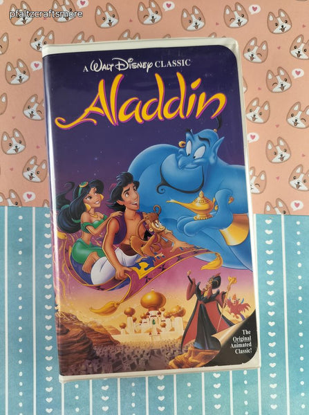 Vintage Walt Disney's "Aladdin" Clamshell VHS Tape, Great Shape
