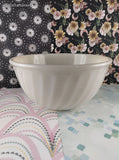 Vintage Fire King Ovenware Ivory Swirl Milk Glass 9" Mixing Bowl