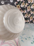 Vintage Fire King Ovenware Ivory Swirl Milk Glass 8" Mixing Bowl