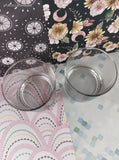 Vintage Aladdin Heavy Bottom Short Clear Glass Tumblers Set/2