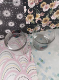 Vintage Aladdin Heavy Bottom Short Clear Glass Tumblers Set/2