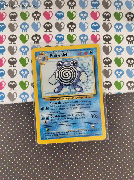 Vintage Uncommon - Poliwhirl Base Set Non-Holo Pokemon Card 38/102 - LP