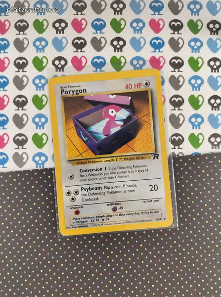 Vintage Uncommon - Porygon Team Rocket Non-Holo Pokemon Card 48/82 - LP