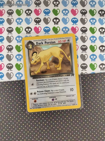 Vintage Uncommon - Dark Persian Team Rocket Non-Holo Pokemon Card 42/82 - LP