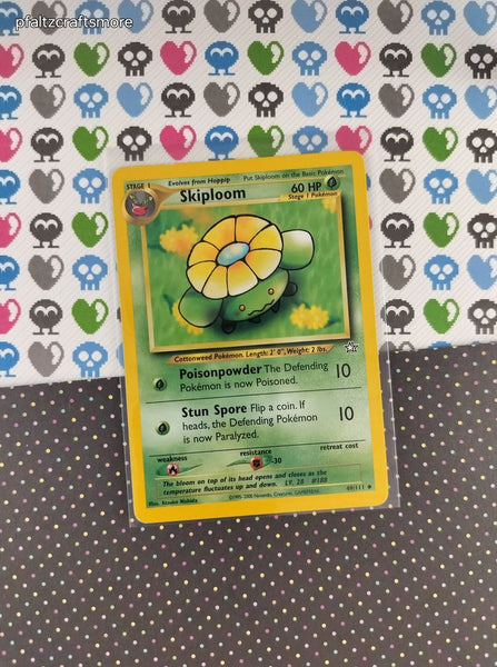 Vintage Uncommon - Skiploom Neo Genesis Non-Holo Pokemon Card 49/111 - VG