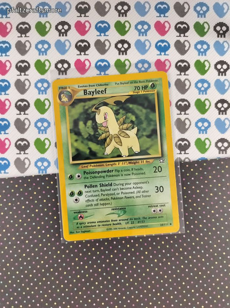 Vintage Uncommon - Bayleef Neo Genesis Non-Holo Pokemon Card 28/111 - Pfaltzcraftsmore Vintage Uncommon - Bayleef Neo Genesis Non-Holo Pokemon Card 28/111 - Pfaltzcraftsmore