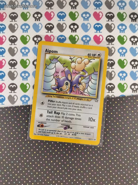 Vintage Uncommon - Aipom Neo Genesis Non-Holo Pokemon Card 26/111 - LP