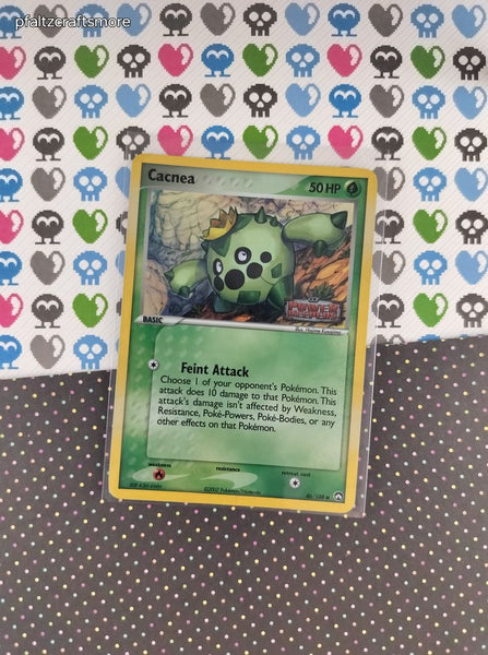 Vintage Common - Cacnea Power Keepers Stamped Holographic Pokemon Card 46/108 - VG