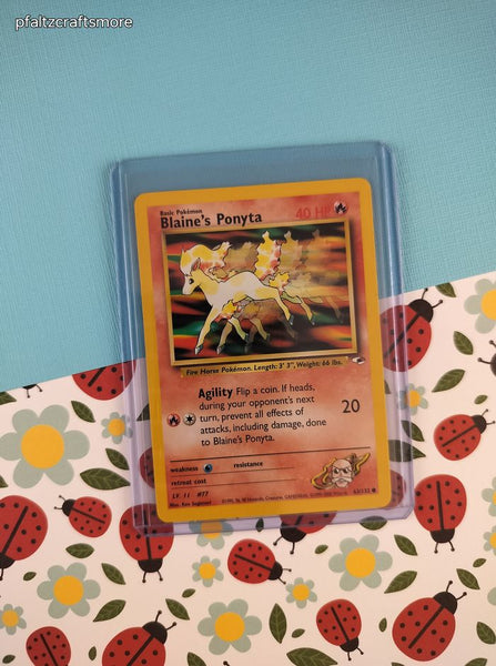 Vintage Common - Blaine's Ponyta Gym Heroes Non-Holo Pokemon Card 63/132  - NM