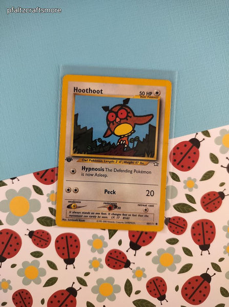 Vintage Common - 1st Edition Hoothoot Neo Genesis Non-Holo Pokemon Card 60/111 - LP