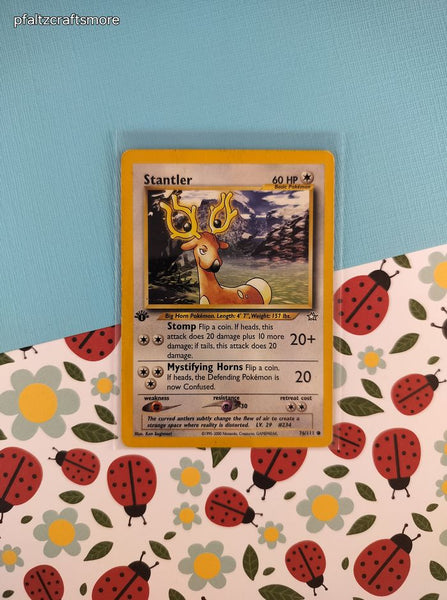 Vintage Common - 1st Edition Stantler Neo Genesis Non-Holo Pokemon Card 76/111 - LP