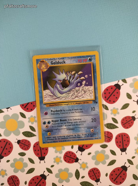 Vintage Uncommon - Golduck Fossil Non-Holo Pokemon Card 35/62 - VG (B)