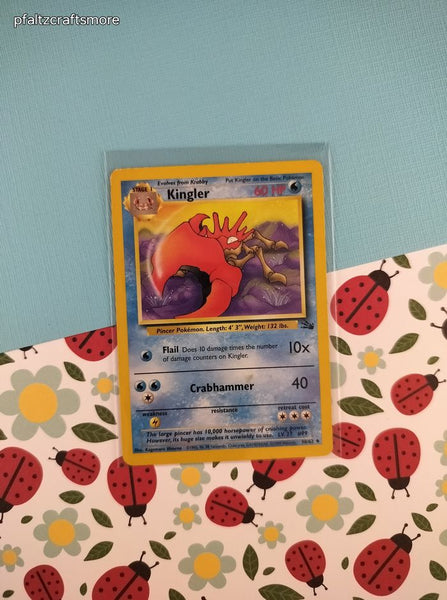 Vintage Uncommon - Kingler Fossil Non-Holo Pokemon Card 38/62 - LP (C)