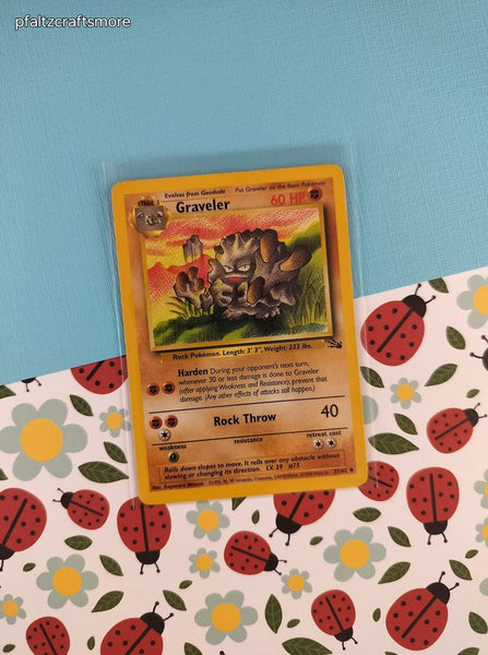 Vintage Uncommon - Graveler Fossil Non-Holo Pokemon Card 37/62 - LP