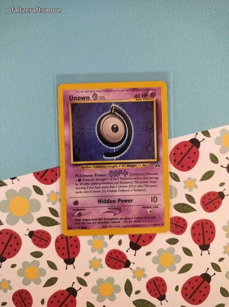 Vintage Uncommon - Unown (D) Neo Discovery Non-Holo Pokemon Card 47/75 - VG