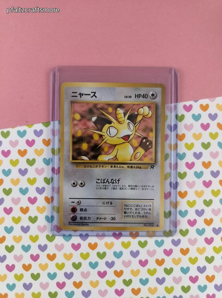Vintage Common (Japanese) - Meowth Team Rocket Pokemon Card #052 - NM