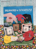 Vintage 1987 Dragons & Dinosaurs by Barbara Christopher Cross Stitch Softcover Booklet