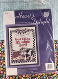 Vintage Heart's Delight "God Bless the Whole Herd" Counted Cross Stitch Kit NEW