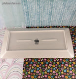 Cracker Barrel Susan Winget Green Bird White Crackle Serving Platter, Like New