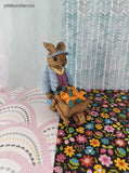 Vintage 1992 Mervyn's Spring Easter Bunny Rabbit w/Carrots in Wheelbarrow Figurine