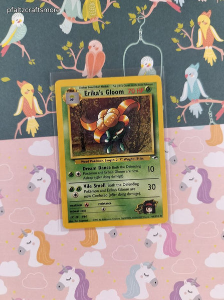 Vintage Uncommon - Erika's Gloom Gym Heroes Non-Holo Pokemon Card 46/132 - VG