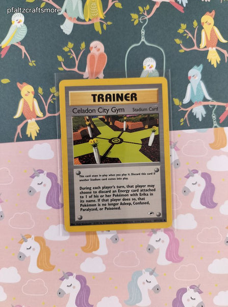 Vintage Uncommon - Celadon City Gym Heroes Non-Holo Pokemon Card 107/132 - MP/Creased