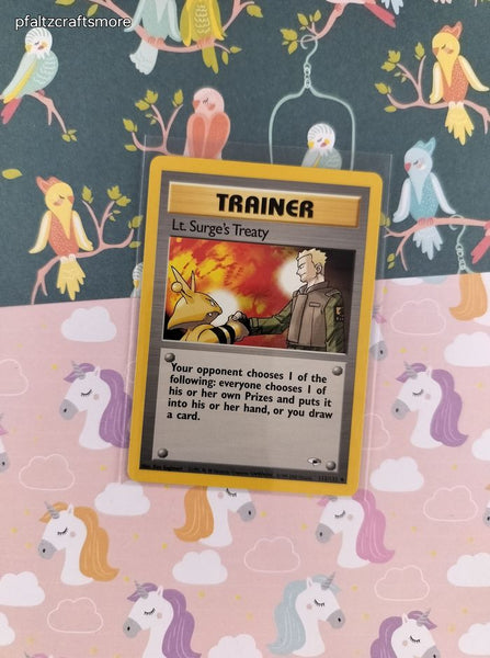 Vintage Uncommon - Lt. Surge's Treaty Gym Heroes Non-Holo Pokemon Card 112/132 - VG
